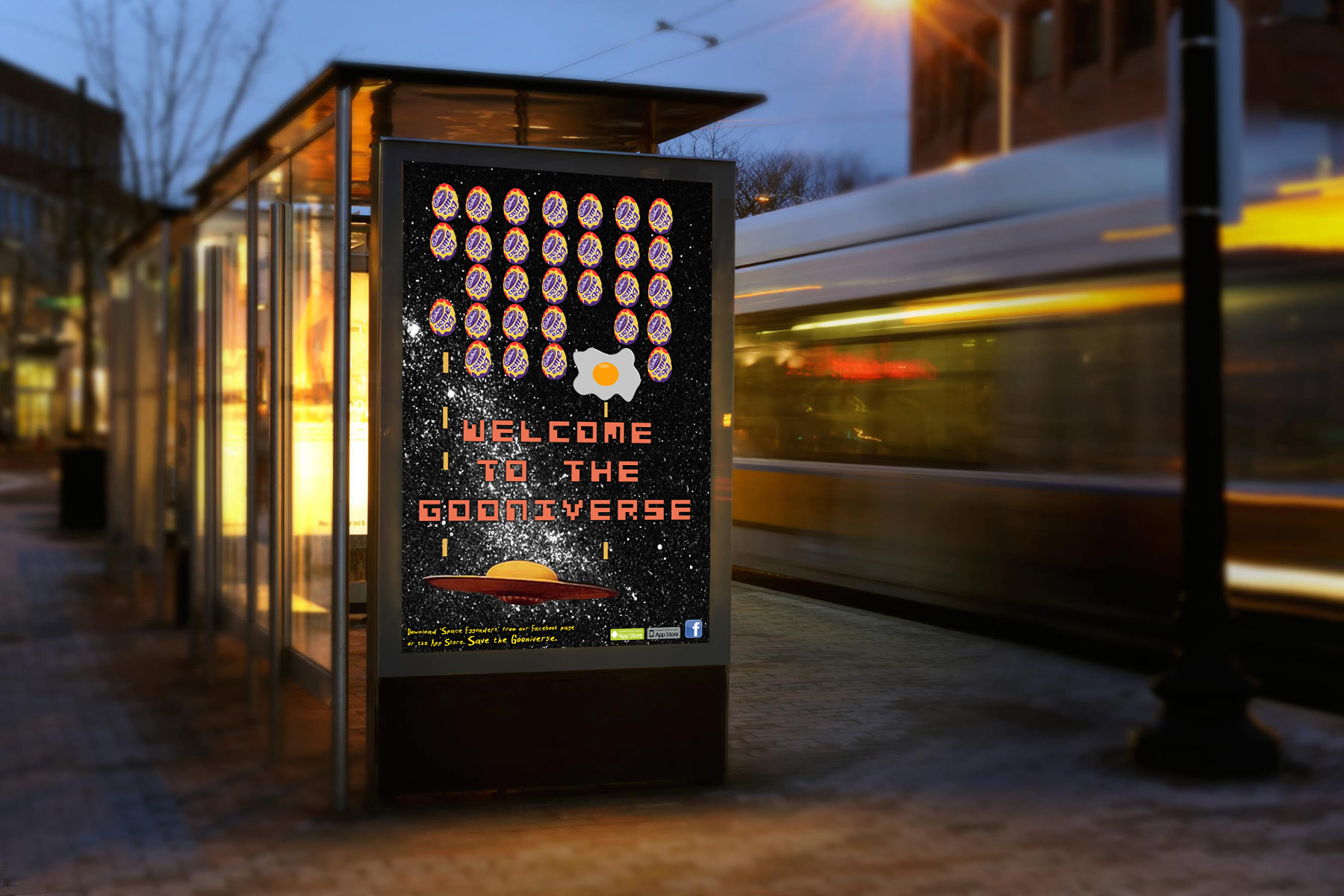 Space Eggvaders Bus Shelter 6 Sheet Poster
