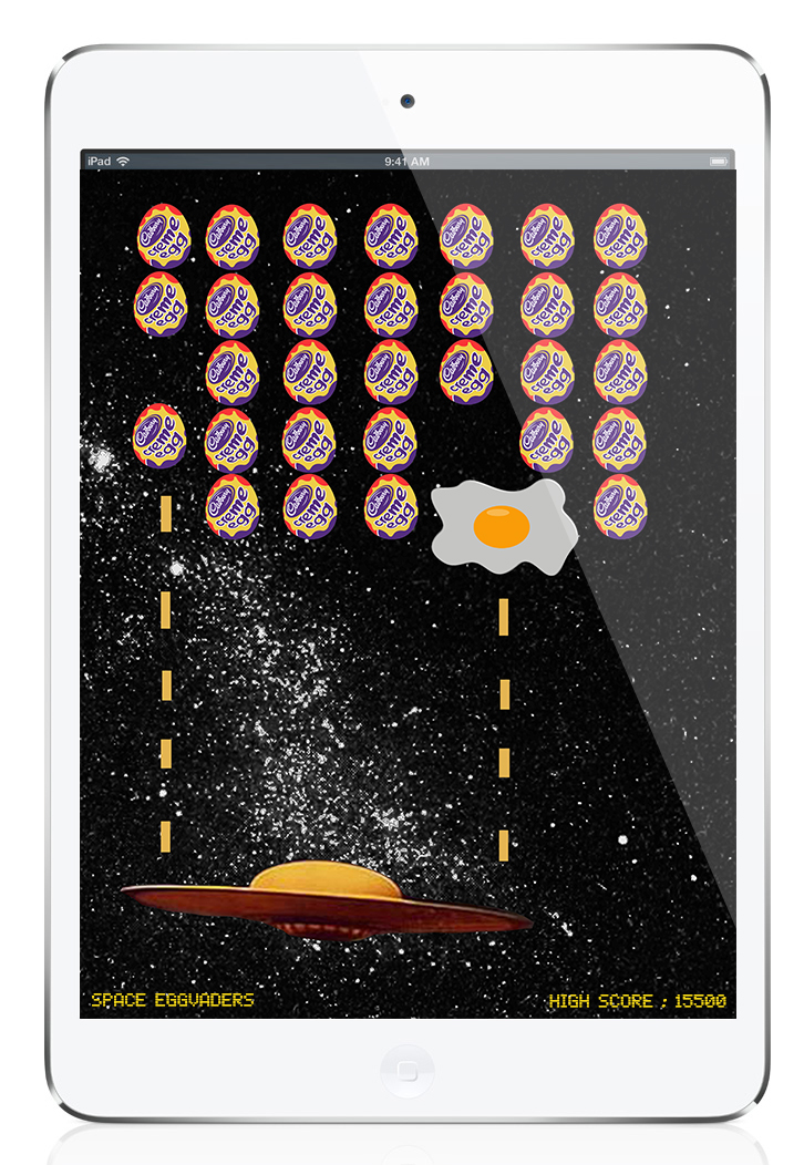 Space Eggvaders game shown on iPad